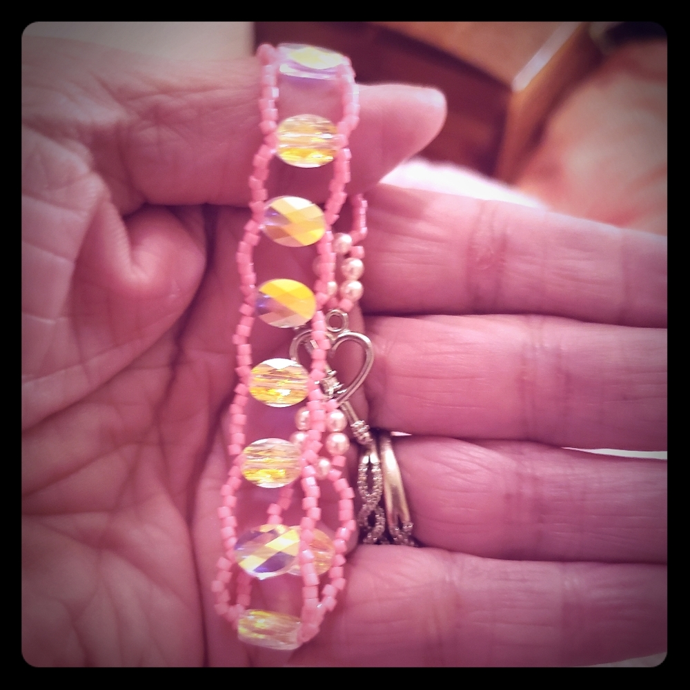 Swarovski Crystal woven bead bracelet